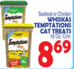 Bravo Supermarkets WHISKAS TEMPTATIONS CAT TREATS offer