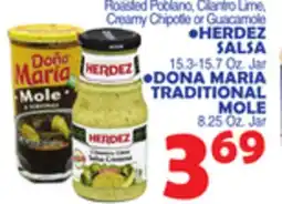 Bravo Supermarkets HERDEZ SALSA 15.3-15.7 Oz. Jar DONA MARIA TRADITIONAL MOLE 8.25 Oz. Jar offer