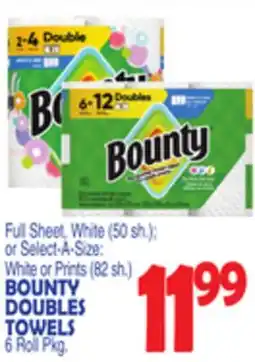 Bravo Supermarkets BOUNTY DOUBLES TOWELS 6 Roll Pkg offer