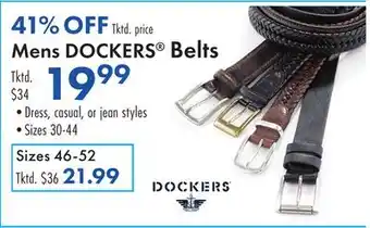 Boscov's Mens DOCKERS Belts offer