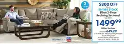 Boscov's ENTIRE STOCK Elliott 2-Piece Tktd. price Reclining Sectional offer