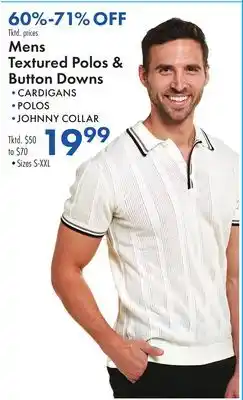 Boscov's Mens Textured Polos & Button Downs offer
