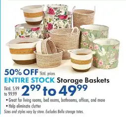 Boscov's ENTIRE STOCK Storage Baskets offer
