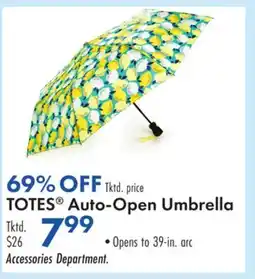 Boscov's TOTES Auto-Open Umbrella offer