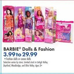Boscov's BARBIE Dolls & Fashion offer