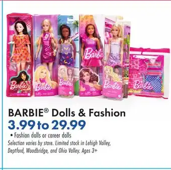 Boscov's BARBIE Dolls & Fashion offer