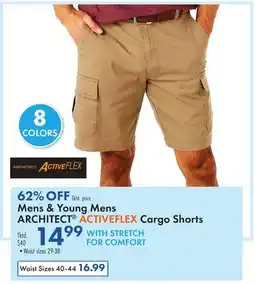 Boscov's Mens & Young Mens ARCHITECT ACTIVEFLEX Cargo Shorts offer