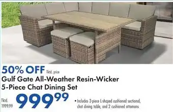 Boscov's Gulf Gate All-Weather Resin-Wicker 5-Piece Chat Dining Set offer