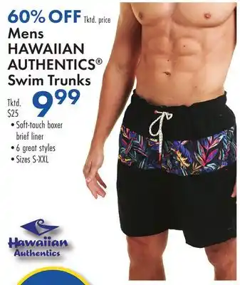 Boscov's Mens HAWAIIAN AUTHENTICS Swim Trunks offer