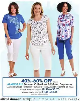 Boscov's Summer Collections & Related Separates offer
