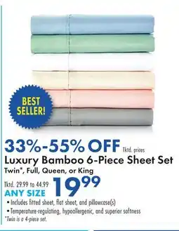 Boscov's Luxury Bamboo 6-Piece Sheet Set offer