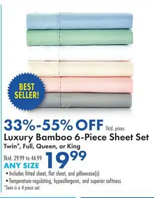 Boscov's Luxury Bamboo 6-Piece Sheet Set offer