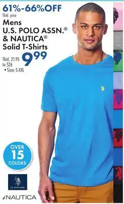 Boscov's Mens U.S POLO ASSN. & NAUTICA Solid T-Shirts offer