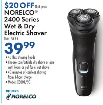Boscov's NORELCO 2400 Series Wet & Dry Electric Shaver offer