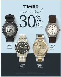 Boscov's TIMEX Just For Dad offer
