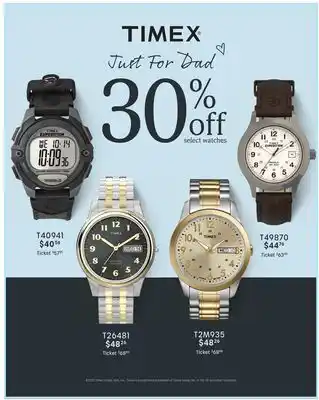 Boscov's TIMEX Just For Dad offer
