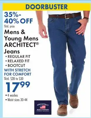 Boscov's Mens & Young Mens ARCHITECT Jeans offer