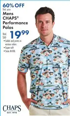 Boscov's Mens CHAPS Performance Polos offer