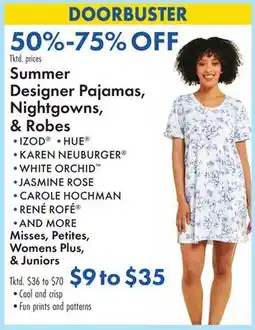 Boscov's Summer Designer Pajamas, Nightgowns, & Robes offer