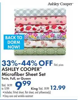 Boscov's ASHLEY COOPER Microfi ber Sheet Set offer