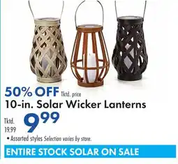 Boscov's 10-in. Solar Wicker Lanterns offer