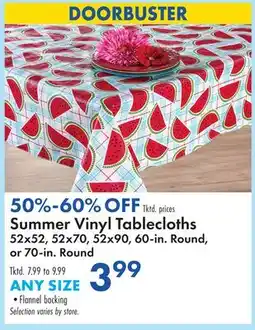 Boscov's Summer Vinyl Tablecloths offer