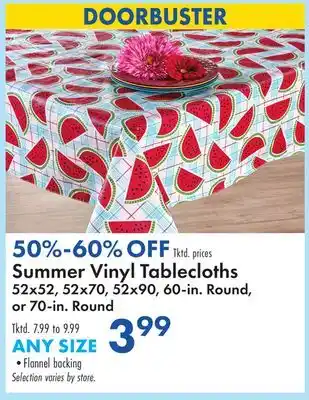 Boscov's Summer Vinyl Tablecloths offer