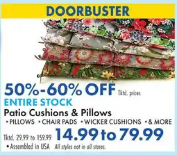 Boscov's ENTIRE STOCK Patio Cushions & Pillows offer