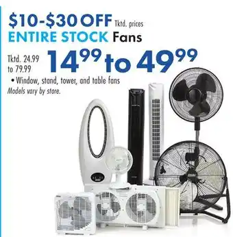 Boscov's ENTIRE STOCK Fans offer