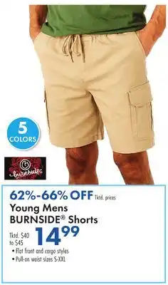 Boscov's Young Mens BURNSIDE Shorts offer