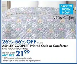 Boscov's ASHLEY COOPER Printed Quilt or Comforter offer