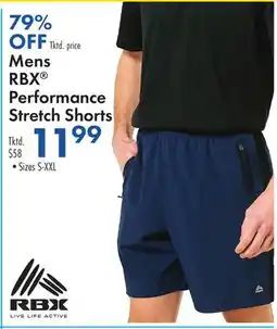 Boscov's Mens RBX Performance Stretch Shorts offer