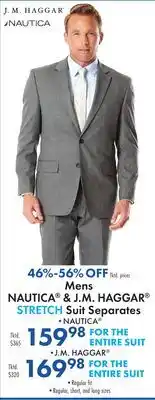 Boscov's Mens NAUTICA & J. M. HAGGAR STRETCH Suit Separates offer