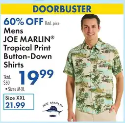 Boscov's Mens JOE MARLIN Tropical Print Button-Down Shirts offer