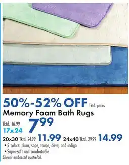 Boscov's Memory Foam Bath Rugs offer