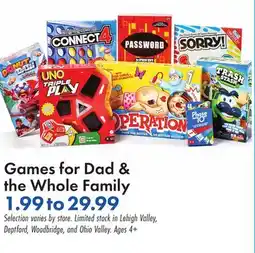 Boscov's Games for Dad & the Whole Family offer