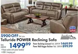 Boscov's Telluride POWER Reclining Sofa offer