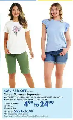 Boscov's Casual Summer Separates offer