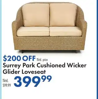 Boscov's Surrey Park Cushioned Wicker Glider Loveseat offer