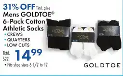 Boscov's Mens GOLDTOE 6-Pack Cotton Athletic Socks offer