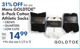Boscov's Mens GOLDTOE 6-Pack Cotton Athletic Socks offer