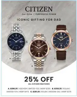 Boscov's ALL CITIZEN WATCHES offer