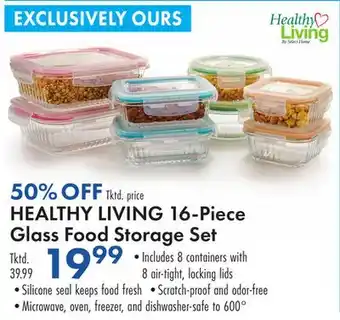 Boscov's HEALTHY LIVING 16-Piece Glass Food Storage Set offer