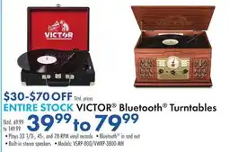 Boscov's ENTIRE STOCK VICTOR Bluetooth Turntables offer