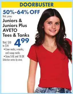 Boscov's Juniors & Juniors Plus AVETO Tees & Tanks offer