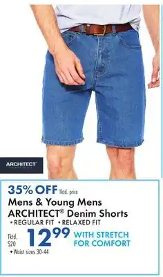 Boscov's Mens & Young Mens ARCHITECT Denim Shorts offer