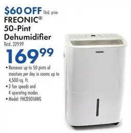 Boscov's FREONIC 50-Pint Dehumidifi er offer