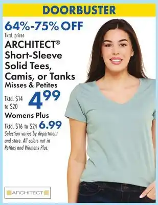 Boscov's ARCHITECT Short-Sleeve Solid Tees, Camis, or Tanks offer