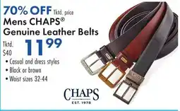 Boscov's Mens CHAPS Genuine Leather Belts offer