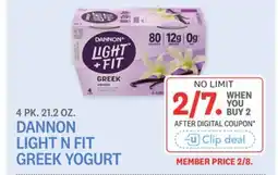 Kings Food Markets DANNON LIGHT N FIT GREEK YOGURT offer